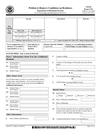 I-751, Petition to Remove Conditions on Residence